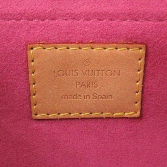 RARE Authentic Louis Vuitton Mini Pleaty Denim Monogram Shoulder Hand Bag Pink - Picture 7 of 11